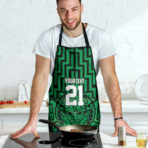 Custom Basketball New Zealand Apron Green Maori Ta Moko Indigenous - Aussie Hoodie
