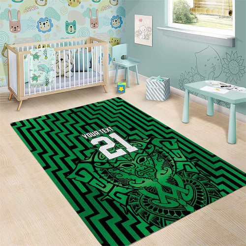 Custom Basketball New Zealand Area Rug Green Maori Ta Moko Indigenous - Aussie Hoodie
