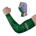 Custom Basketball New Zealand Arm Sleeves Green Maori Ta Moko Indigenous - Aussie Hoodie