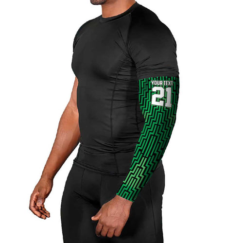 Custom Basketball New Zealand Arm Sleeves Green Maori Ta Moko Indigenous - Aussie Hoodie