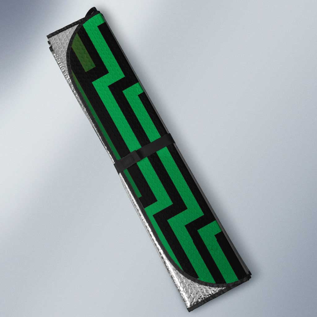 Custom Basketball New Zealand Auto Sun Shade Green Maori Ta Moko Indigenous - Aussie Hoodie
