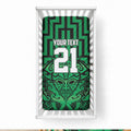 Custom Basketball New Zealand Baby Bed Cover Green Maori Ta Moko Indigenous