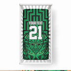 Custom Basketball New Zealand Baby Bed Cover Green Maori Ta Moko Indigenous