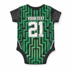 Custom Basketball New Zealand Baby Onesie Green Maori Ta Moko Indigenous