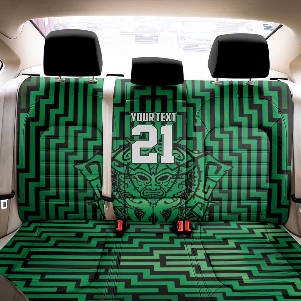 Custom Basketball New Zealand Back Car Seat Cover Green Maori Ta Moko Indigenous - Aussie Hoodie
