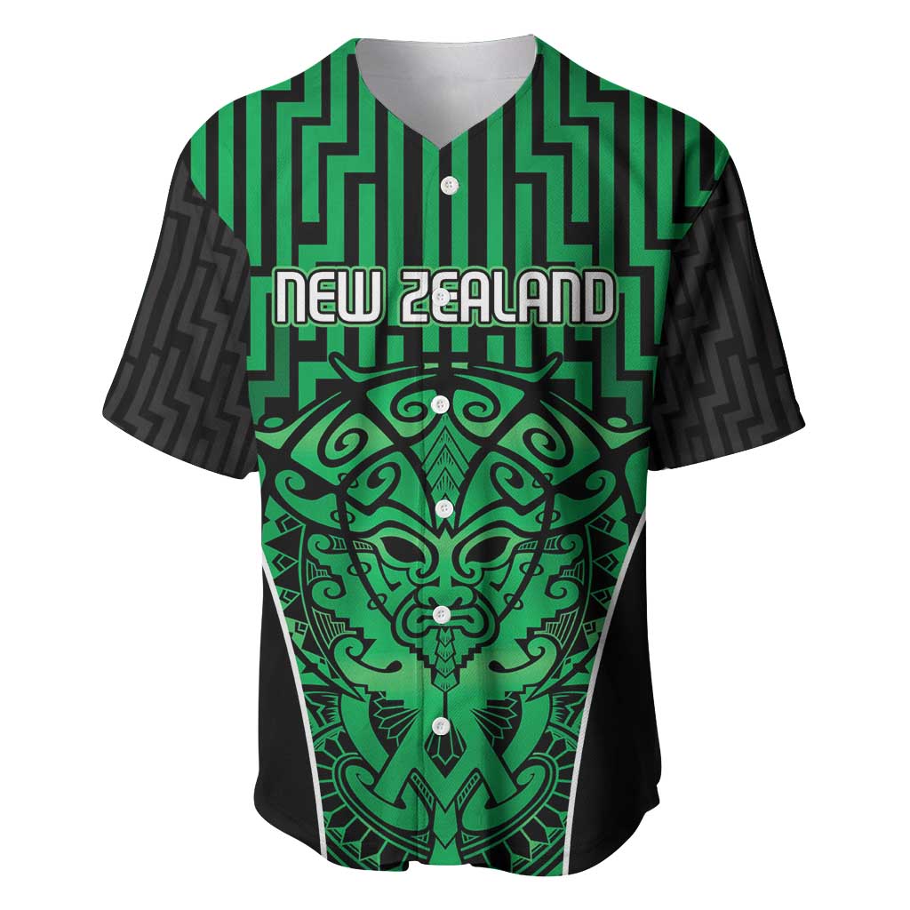 Custom Basketball New Zealand Baseball Jersey Green Maori Ta Moko Indigenous - Aussie Hoodie
