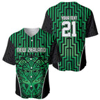 Custom Basketball New Zealand Baseball Jersey Green Maori Ta Moko Indigenous - Aussie Hoodie