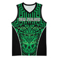 Custom Basketball New Zealand Basketball Jersey Green Maori Ta Moko Indigenous - Aussie Hoodie