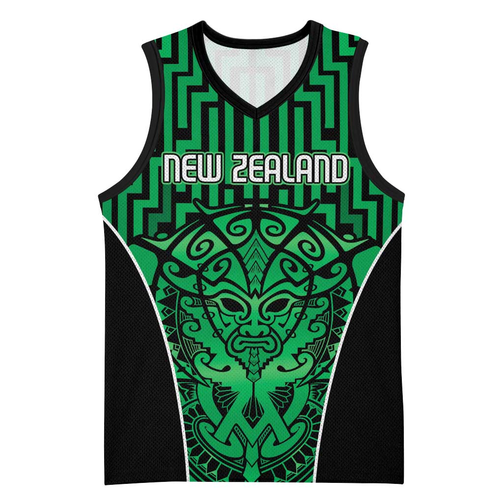 Custom Basketball New Zealand Basketball Jersey Green Maori Ta Moko Indigenous - Aussie Hoodie