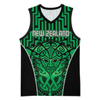 Custom Basketball New Zealand Basketball Jersey Green Maori Ta Moko Indigenous - Aussie Hoodie