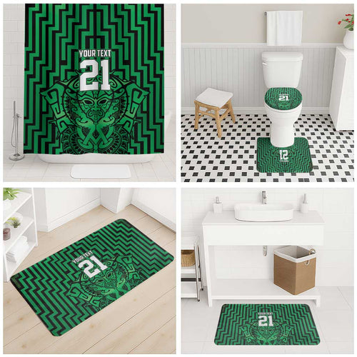 Custom Basketball New Zealand Bathroom Set Green Maori Ta Moko Indigenous - Aussie Hoodie