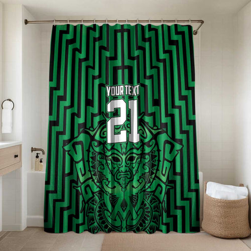 Custom Basketball New Zealand Bathroom Set Green Maori Ta Moko Indigenous - Aussie Hoodie