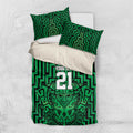 Custom Basketball New Zealand Bedding Set Green Maori Ta Moko Indigenous - Aussie Hoodie