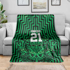 Custom Basketball New Zealand Blanket Green Maori Ta Moko Indigenous - Aussie Hoodie