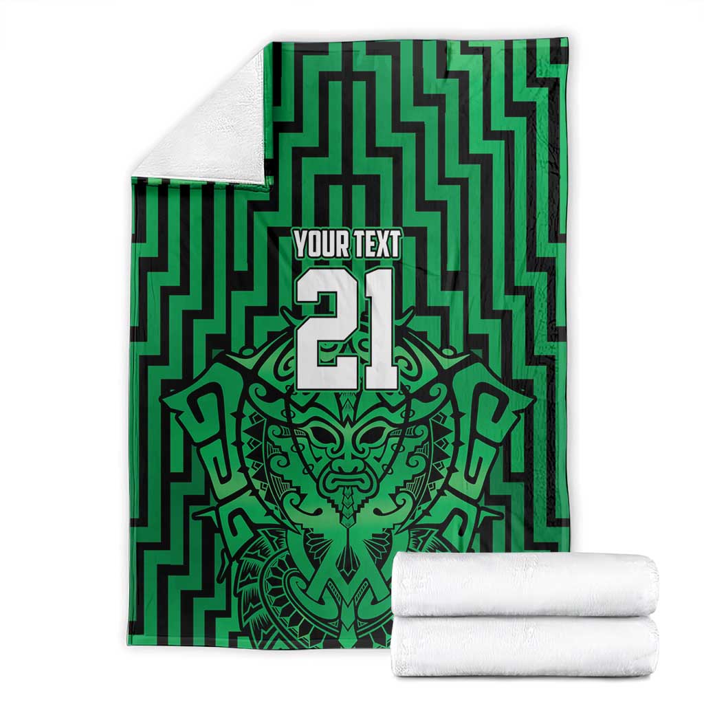 Custom Basketball New Zealand Blanket Green Maori Ta Moko Indigenous - Aussie Hoodie