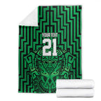 Custom Basketball New Zealand Blanket Green Maori Ta Moko Indigenous - Aussie Hoodie