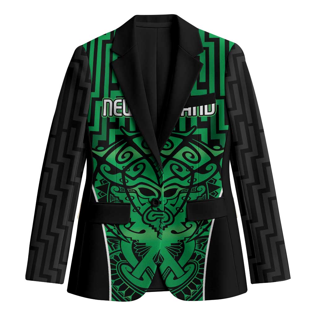Custom Basketball New Zealand Blazer Green Maori Ta Moko Indigenous - Aussie Hoodie