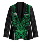 Custom Basketball New Zealand Blazer Green Maori Ta Moko Indigenous - Aussie Hoodie