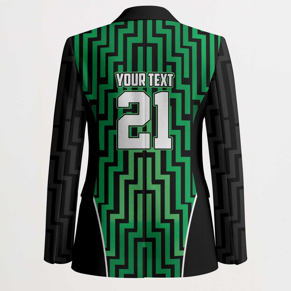 Custom Basketball New Zealand Blazer Green Maori Ta Moko Indigenous - Aussie Hoodie