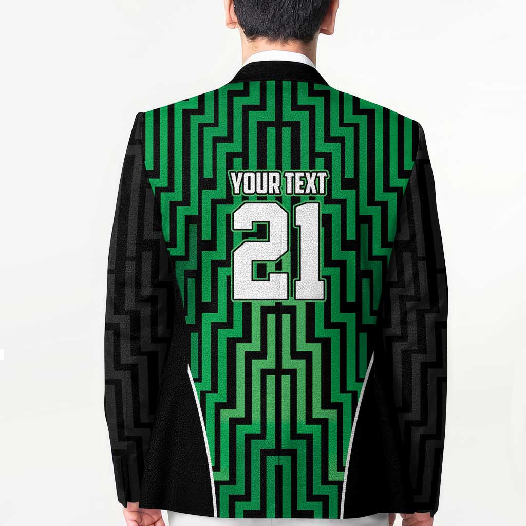 Custom Basketball New Zealand Blazer Green Maori Ta Moko Indigenous - Aussie Hoodie