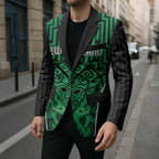 Custom Basketball New Zealand Blazer Green Maori Ta Moko Indigenous - Aussie Hoodie