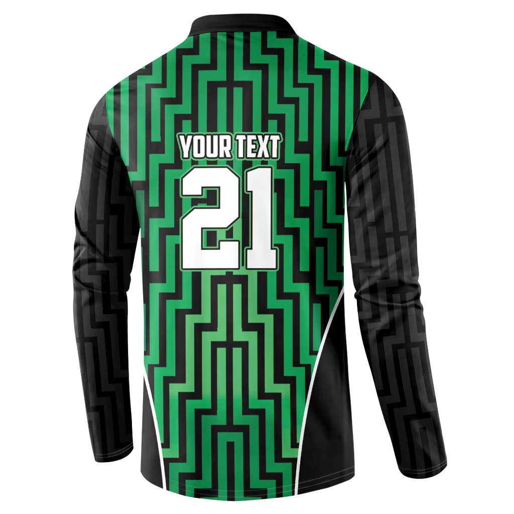 Custom Basketball New Zealand Button Sweatshirt Green Maori Ta Moko Indigenous - Aussie Hoodie
