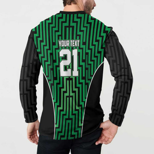 Custom Basketball New Zealand Button Sweatshirt Green Maori Ta Moko Indigenous - Aussie Hoodie