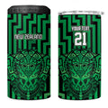 Custom Basketball New Zealand 4 in 1 Can Cooler Tumbler Green Maori Ta Moko Indigenous - Aussie Hoodie