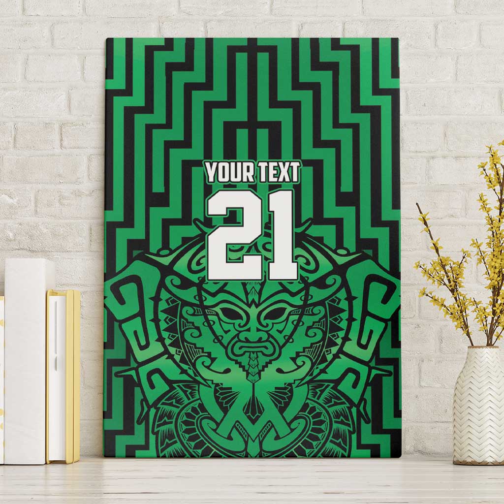 Custom Basketball New Zealand Canvas Wall Art Green Maori Ta Moko Indigenous - Aussie Hoodie