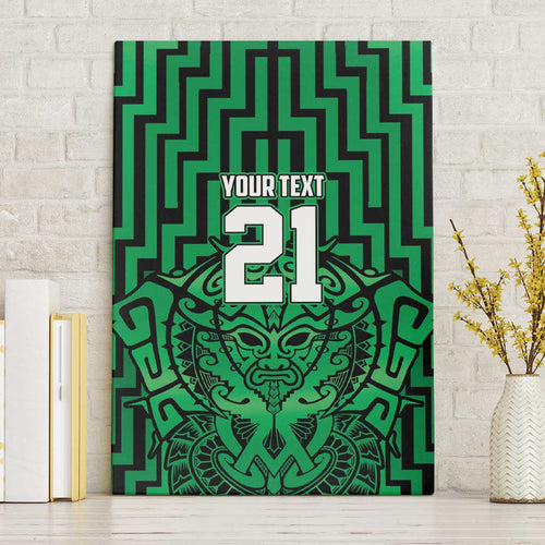 Custom Basketball New Zealand Canvas Wall Art Green Maori Ta Moko Indigenous - Aussie Hoodie