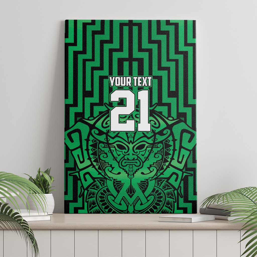 Custom Basketball New Zealand Canvas Wall Art Green Maori Ta Moko Indigenous - Aussie Hoodie
