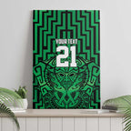 Custom Basketball New Zealand Canvas Wall Art Green Maori Ta Moko Indigenous - Aussie Hoodie
