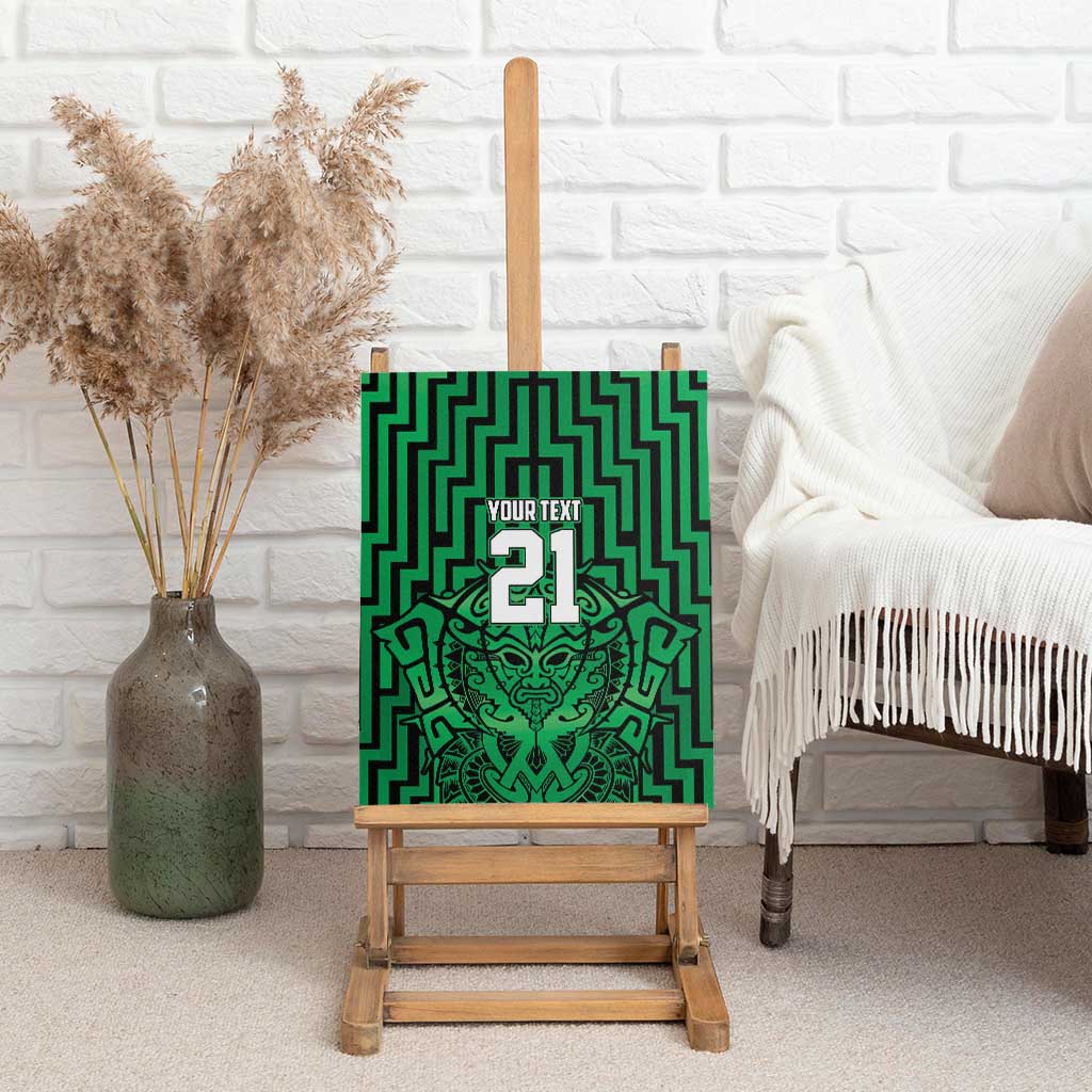 Custom Basketball New Zealand Canvas Wall Art Green Maori Ta Moko Indigenous - Aussie Hoodie