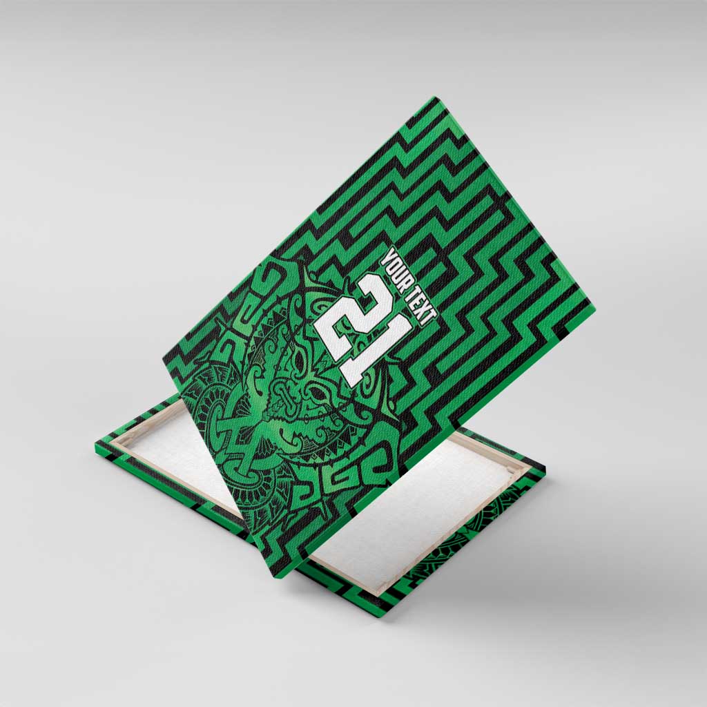 Custom Basketball New Zealand Canvas Wall Art Green Maori Ta Moko Indigenous - Aussie Hoodie