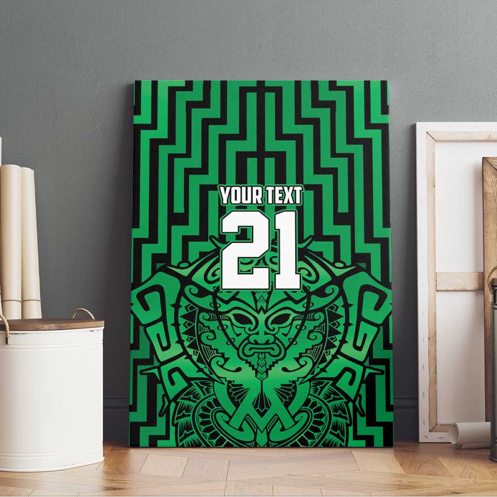 Custom Basketball New Zealand Canvas Wall Art Green Maori Ta Moko Indigenous - Aussie Hoodie