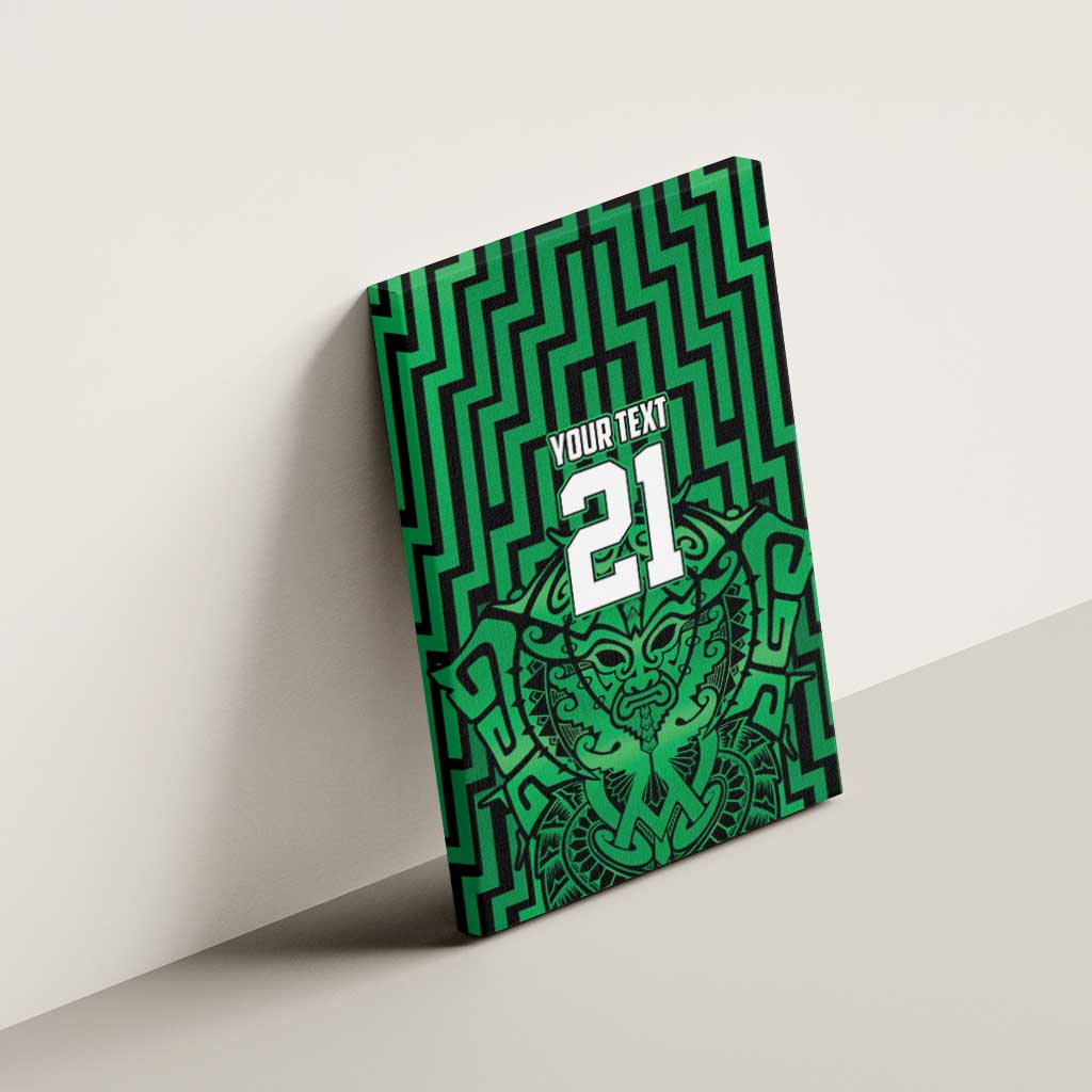 Custom Basketball New Zealand Canvas Wall Art Green Maori Ta Moko Indigenous - Aussie Hoodie