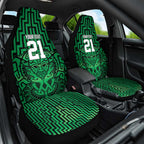Custom Basketball New Zealand Car Seat Cover Green Maori Ta Moko Indigenous - Aussie Hoodie