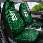 Custom Basketball New Zealand Car Seat Cover Green Maori Ta Moko Indigenous - Aussie Hoodie