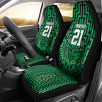 Custom Basketball New Zealand Car Seat Cover Green Maori Ta Moko Indigenous - Aussie Hoodie