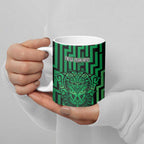 Custom Basketball New Zealand Ceramic Mug Green Maori Ta Moko Indigenous - Aussie Hoodie
