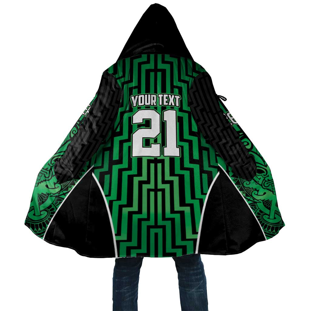 Custom Basketball New Zealand Cloak Green Maori Ta Moko Indigenous - Aussie Hoodie