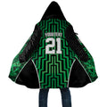 Custom Basketball New Zealand Cloak Green Maori Ta Moko Indigenous - Aussie Hoodie