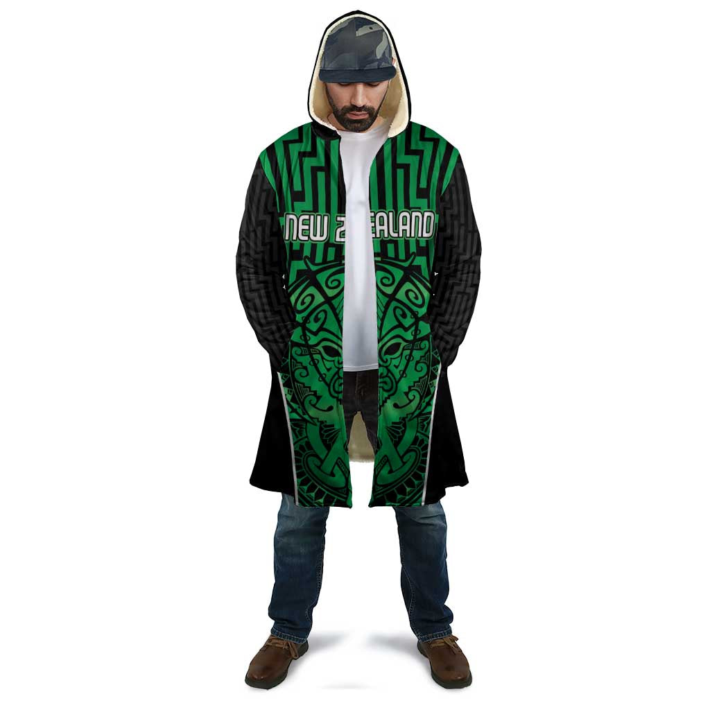Custom Basketball New Zealand Cloak Green Maori Ta Moko Indigenous - Aussie Hoodie
