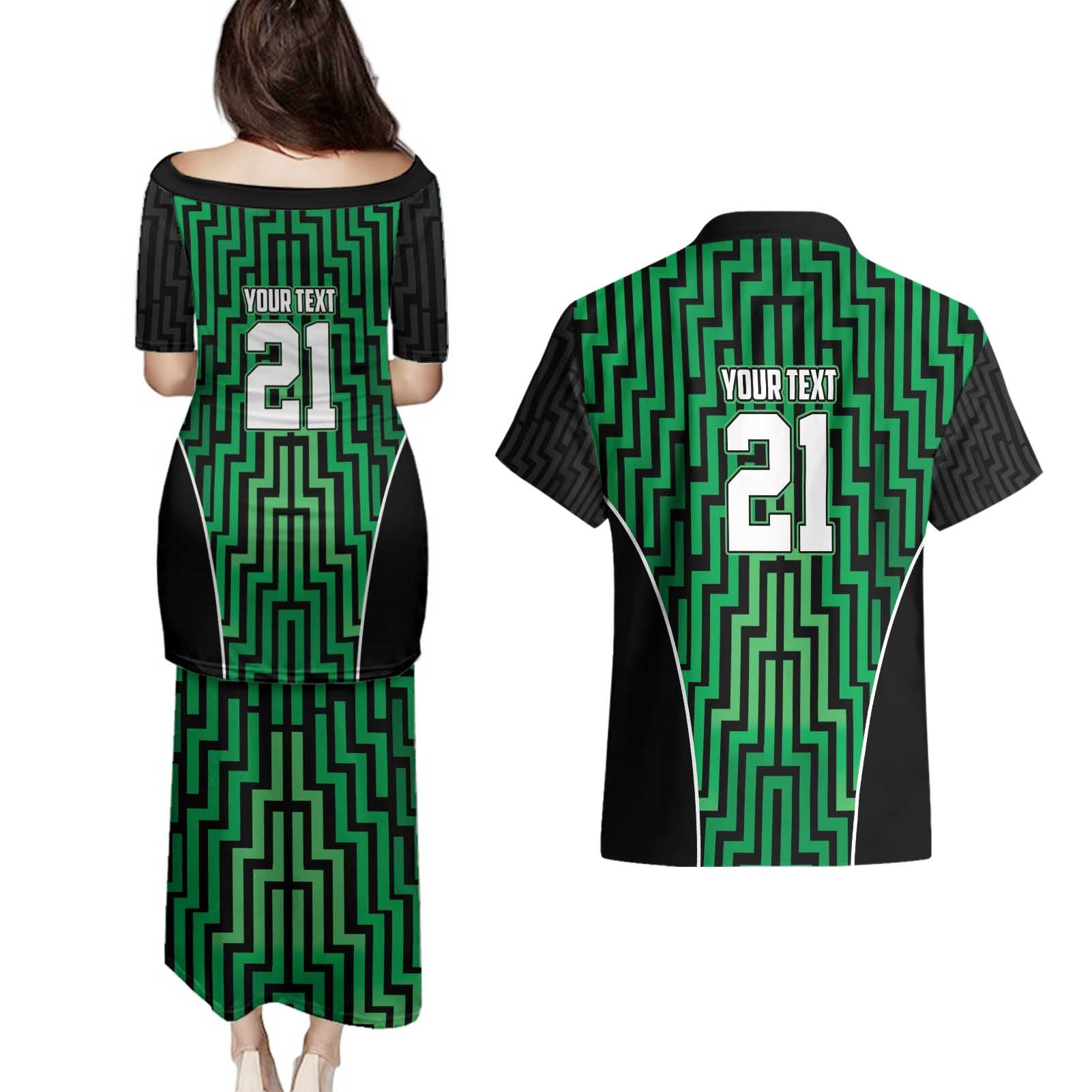 Custom Basketball New Zealand Couples Matching Puletasi and Hawaiian Shirt Green Maori Ta Moko Indigenous - Aussie Hoodie