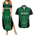 Custom Basketball New Zealand Couples Matching Summer Maxi Dress and Hawaiian Shirt Green Maori Ta Moko Indigenous - Aussie Hoodie