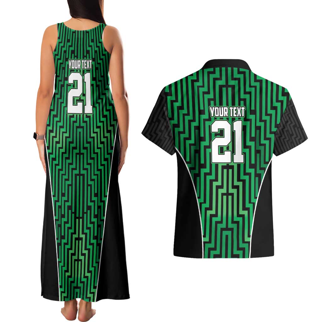 Custom Basketball New Zealand Couples Matching Tank Maxi Dress and Hawaiian Shirt Green Maori Ta Moko Indigenous - Aussie Hoodie