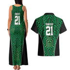 Custom Basketball New Zealand Couples Matching Tank Maxi Dress and Hawaiian Shirt Green Maori Ta Moko Indigenous - Aussie Hoodie
