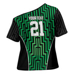 Custom Basketball New Zealand Cross Shoulder Shirt Green Maori Ta Moko Indigenous - Aussie Hoodie