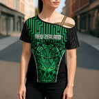 Custom Basketball New Zealand Cross Shoulder Shirt Green Maori Ta Moko Indigenous - Aussie Hoodie