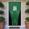 Custom Basketball New Zealand Door Cover Green Maori Ta Moko Indigenous - Aussie Hoodie